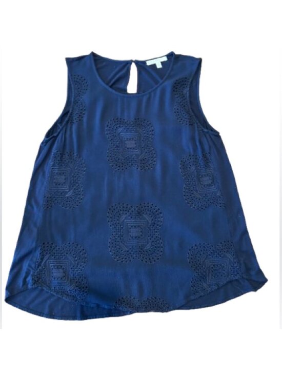 Tops - Women’s Elegant Navy Sleeveless Top Size Large